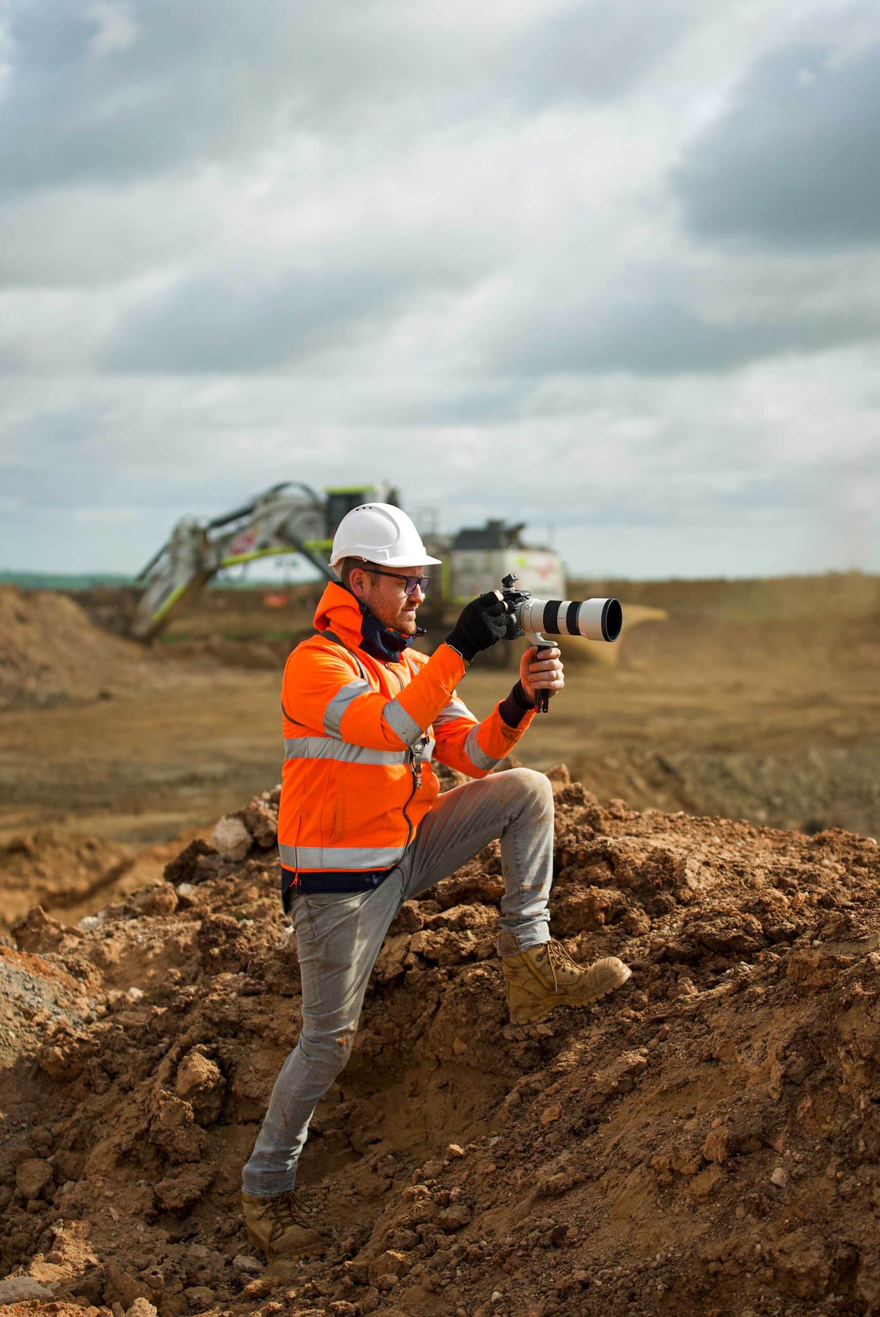 Dean Chisholm on-site at a mine showcasing video production services