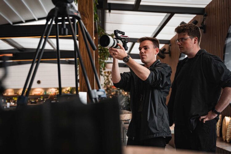 Birds Eye Media team shooting on-site for a video production project